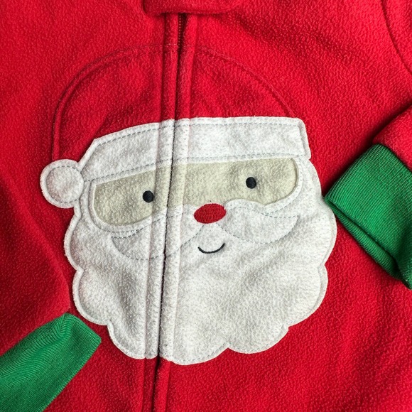 Lot of 3 - Carter's & Child of Mine Christmas Fleece Footed Pajamas - 12 Months - Picture 11 of 12